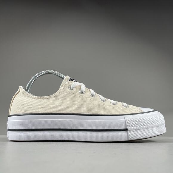 Converse Chuck Taylor All Star Lift Ox Womens 8.5 Natural Ivory Platform Sneaker - Picture 6 of 9